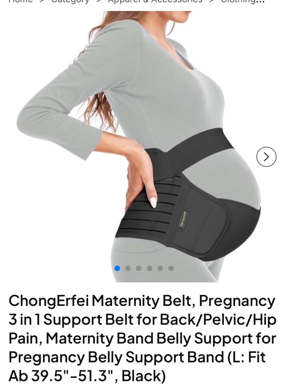 Black Maternity Support Belt - Pregnancy Belly & Back Relief